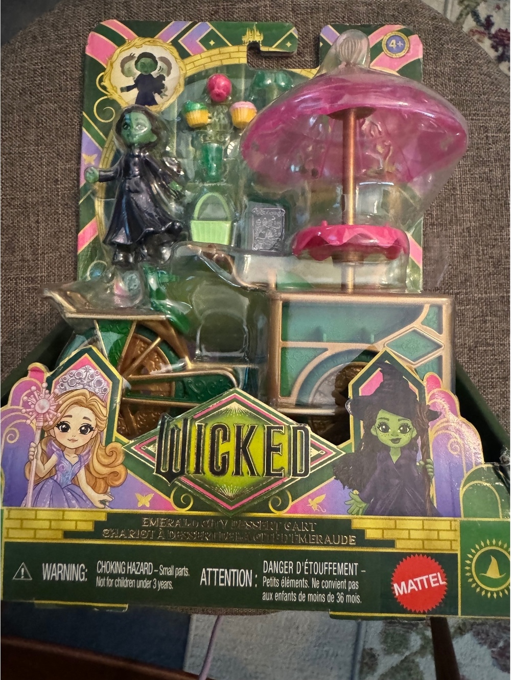 Mattel Wicked Emerald City Dessert Cart Playset with Character Figure, Original